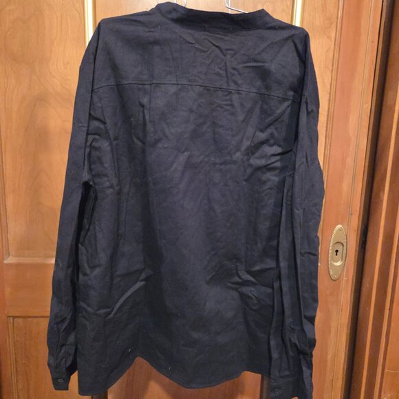 Coofandy Black Lace-Up Shirt - Picture 2 of 4